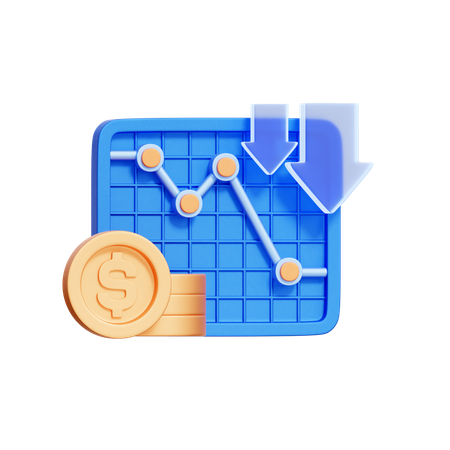 Tendance à la baisse des marchés financiers  3D Icon