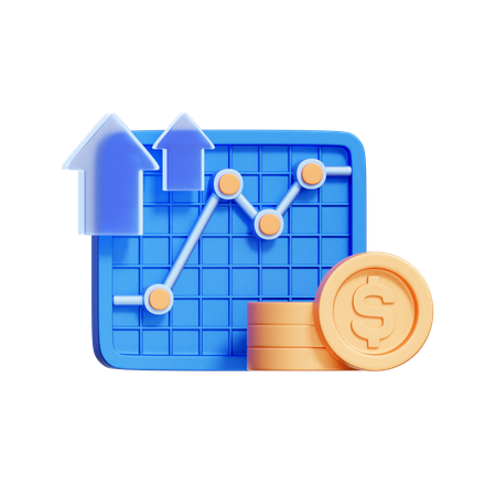 Tendência de alta do mercado financeiro  3D Icon