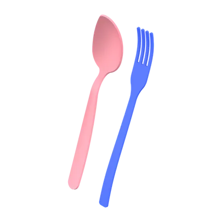 Tenedor cuchara  3D Illustration