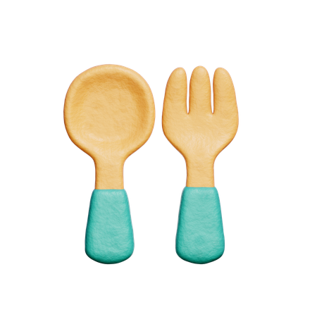 Tenedor y cuchara  3D Icon