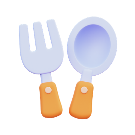 Tenedor y cuchara  3D Icon
