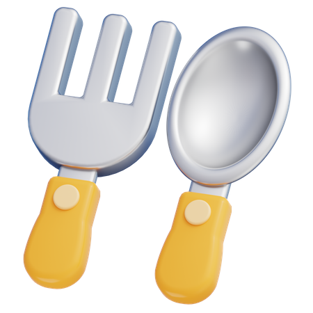 Tenedor y cuchara  3D Icon