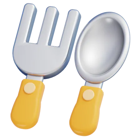 Tenedor y cuchara  3D Icon