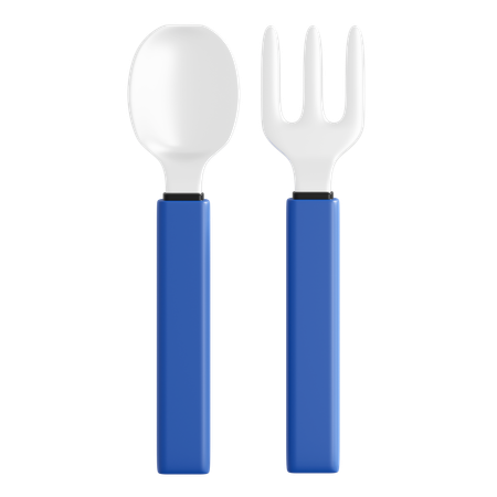 Tenedor y cuchara  3D Icon