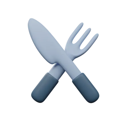 Tenedor y cuchillo  3D Icon