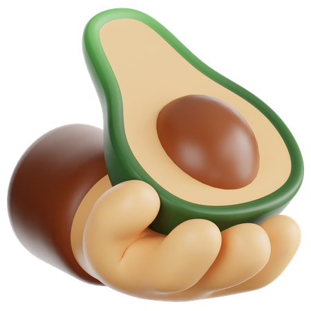 Sosteniendo aguacate  3D Icon