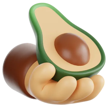 Sosteniendo aguacate  3D Icon