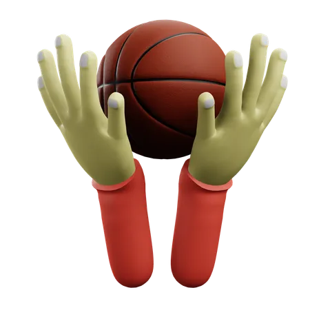 Sosteniendo baloncesto  3D Icon