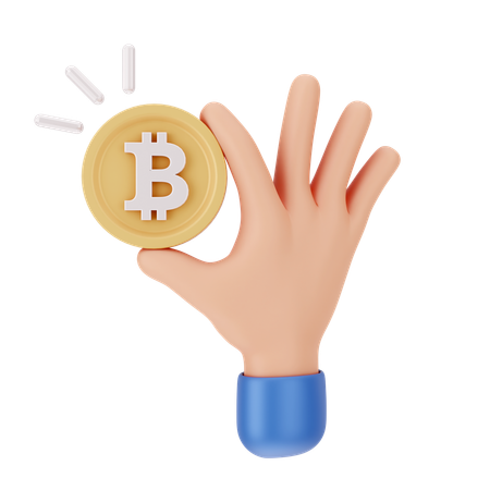 Sosteniendo bitcoins  3D Icon
