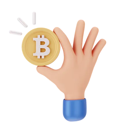 Sosteniendo bitcoins  3D Icon