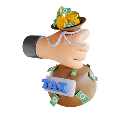 Sosteniendo la bolsa de impuestos  3D Icon