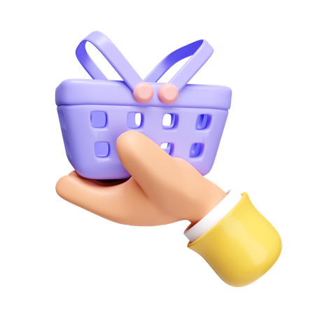 Sosteniendo la cesta de la compra  3D Icon