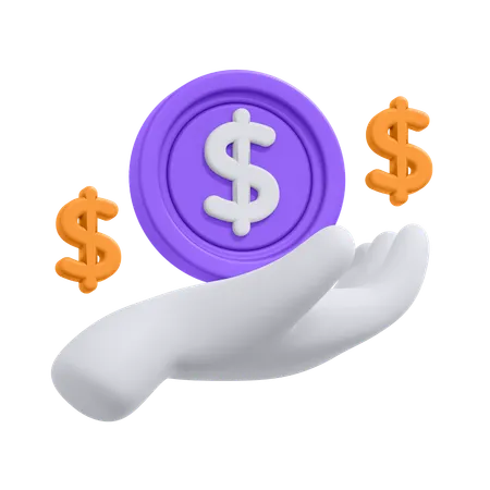 Sosteniendo dinero  3D Icon