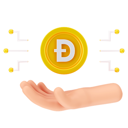 Sosteniendo dogecoin  3D Icon