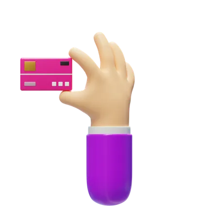 Sosteniendo la tarjeta de crédito  3D Icon