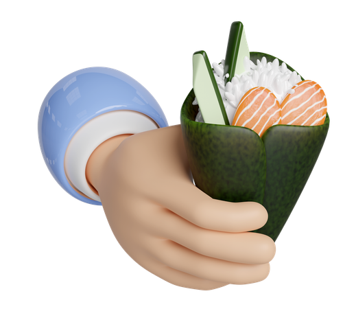 Sosteniendo sushi temaki  3D Icon