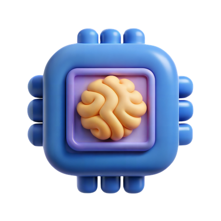 Tener chip cerebral 3D Icon