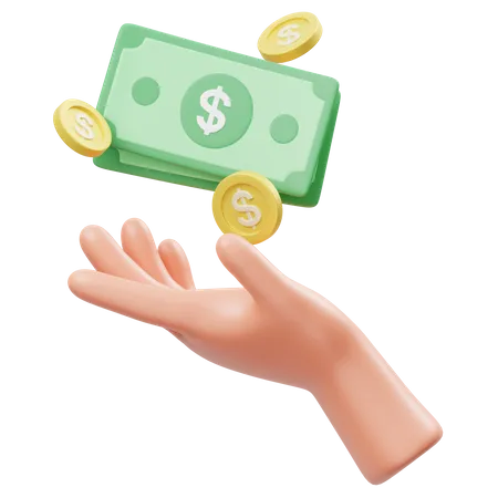 Sosteniendo el gesto de la mano del dinero  3D Icon