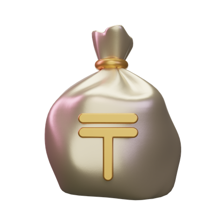 Tenge Money Sack  3D Icon