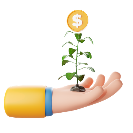 Tenir l'argent plante geste de la main  3D Icon
