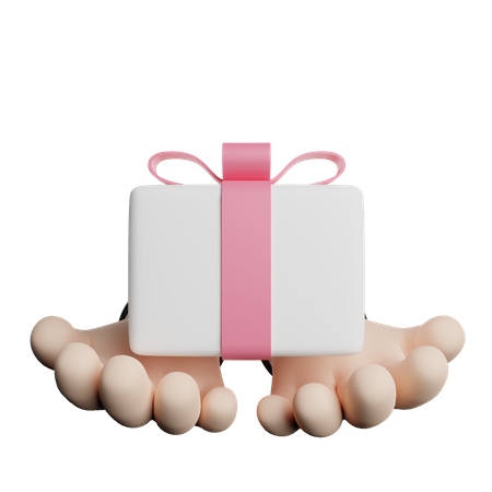 Tenir Le Geste De La Main De La Boîte Cadeau  3D Icon