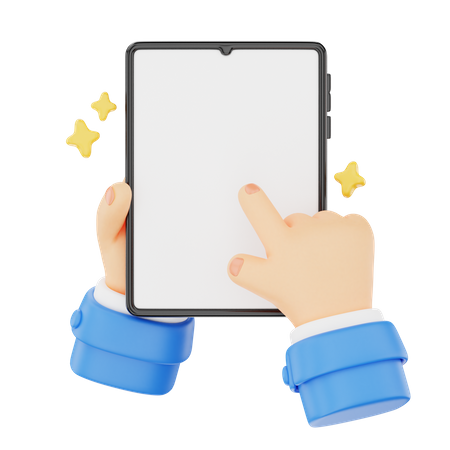 Tenir un geste de la main d'une tablette  3D Icon