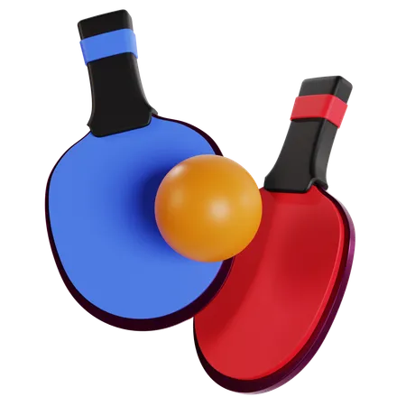 Paletas y pelota de tenis de mesa  3D Icon