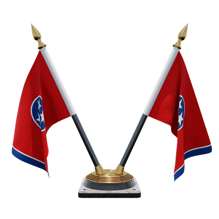 Tennessee-Doppel-Tischflaggenständer  3D Flag