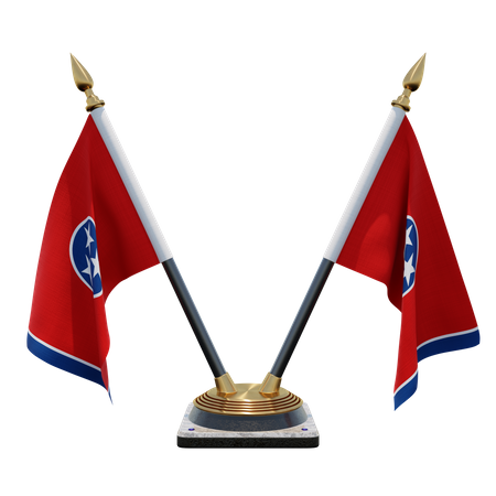 Soporte de bandera de doble escritorio Tennessee  3D Flag