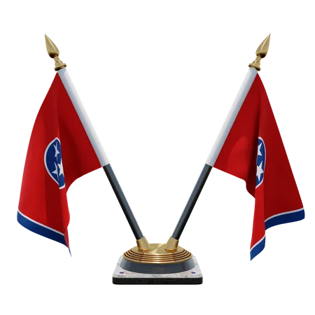 Soporte para bandera de escritorio doble (V) de Tennessee  3D Icon