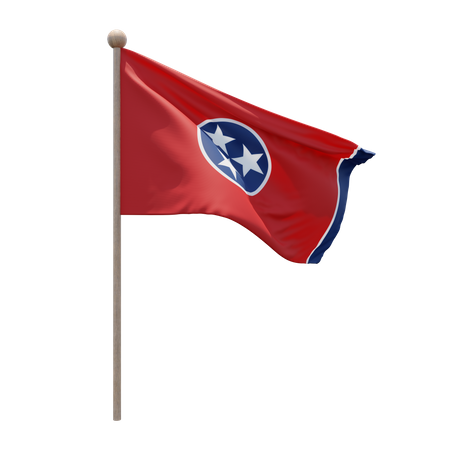 Tennessee Flag Pole  3D Flag