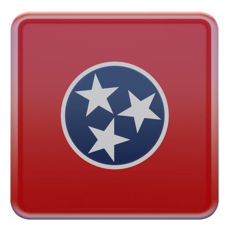 Quadratische Flagge von Tennessee  3D Icon