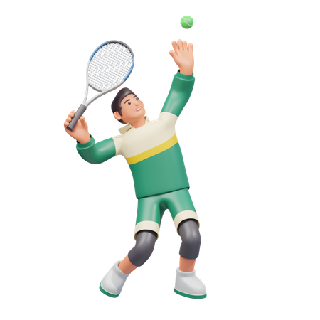 Tennisaufschlag  3D Illustration