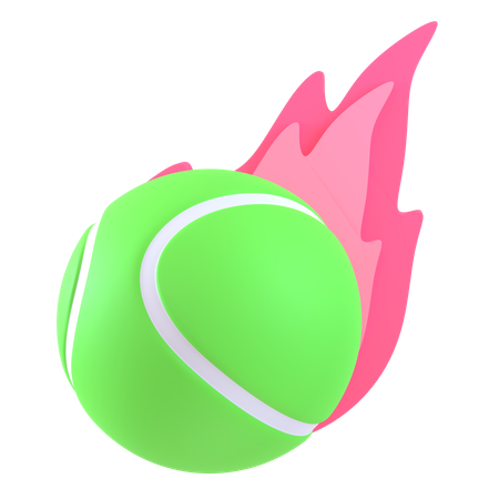 Tennis Ball Fire  3D Icon