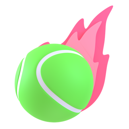 Tennis Ball Fire  3D Icon