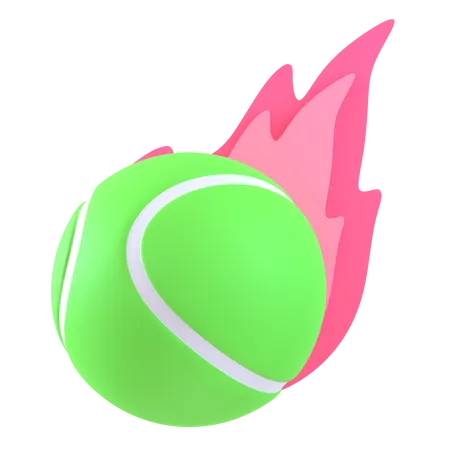 Tennis Ball Fire  3D Icon