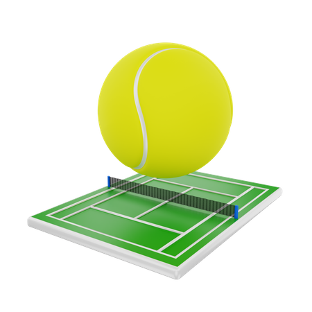 Tennis Court 3D Illustration