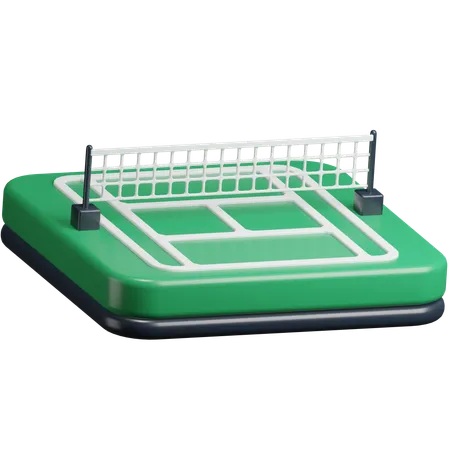 Tennis Field + Net  3D Icon