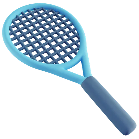 3 D Illustration Of Blue Tennis Racket 3D Icon