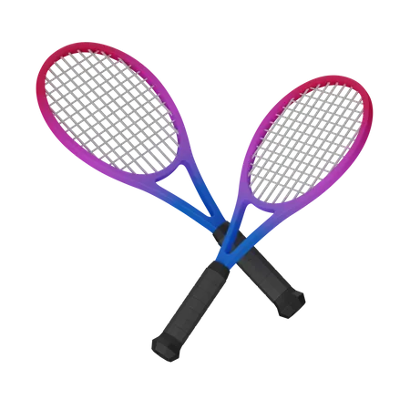 Colored Tennis Racket 3D Icon