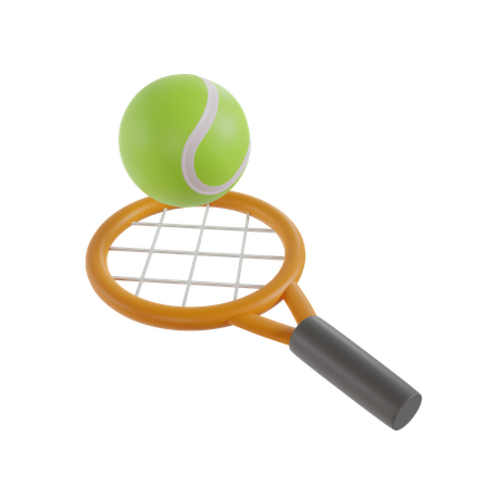 Tennis Racket And Ball  3D Icon