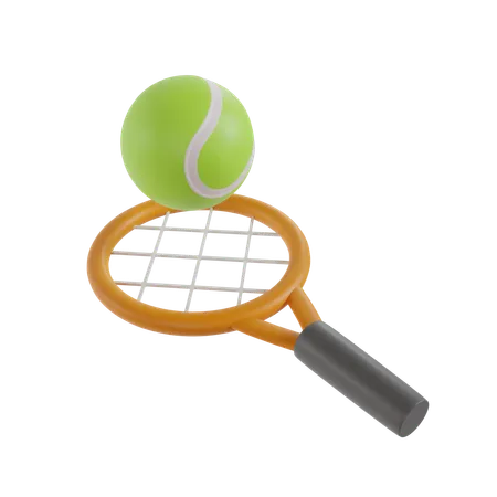 Tennis Racket And Ball  3D Icon