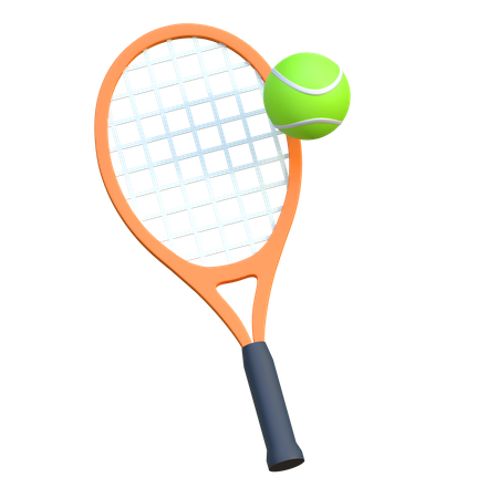 Tennis Racket And Ball  3D Icon