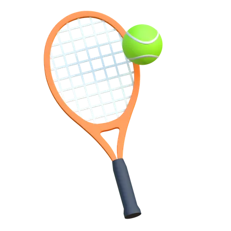 Tennis Racket And Ball  3D Icon