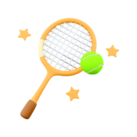 Tennis Racket And Ball  3D Icon