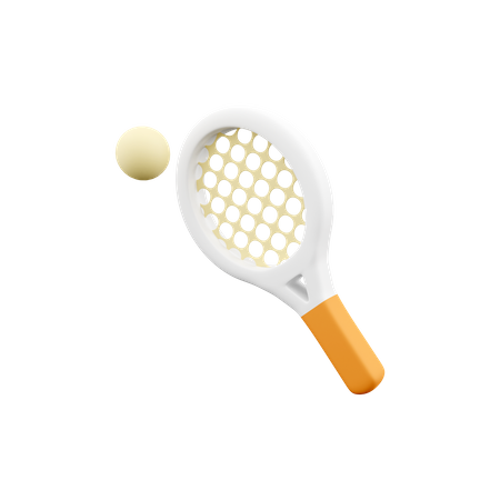 Tennis Racket And Ball  3D Icon