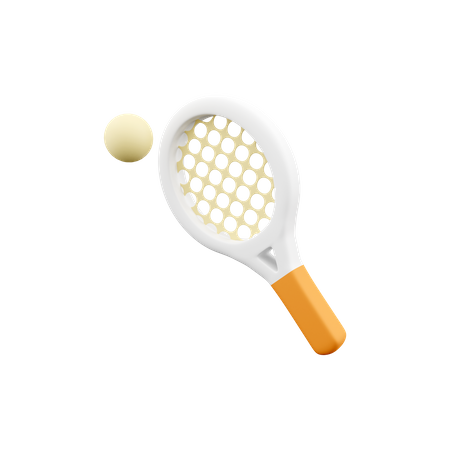 Tennis Racket And Ball 3D Icon
