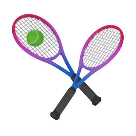 Tennis racket with ball  3D Icon