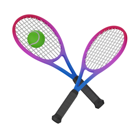Tennis racket with ball  3D Icon