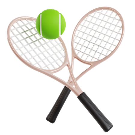 Tennis Rackets and Ball  3D Icon